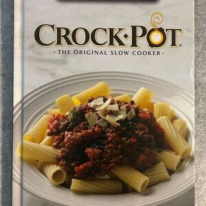 Crock-Pot Cookbook with Classic Pasta Dish on Cover - White/Yellow/Red